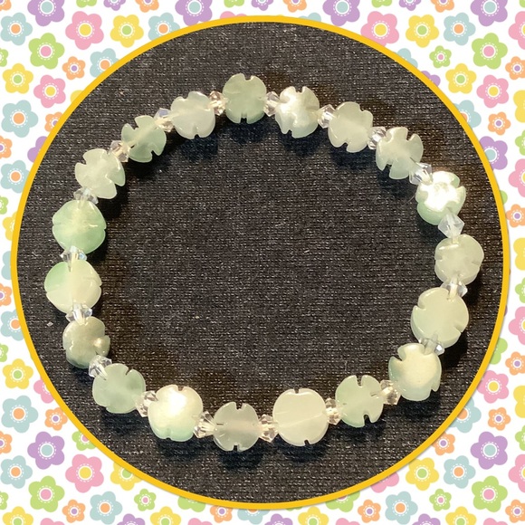 hand made Jewelry - Jade beads with crystals bracelet